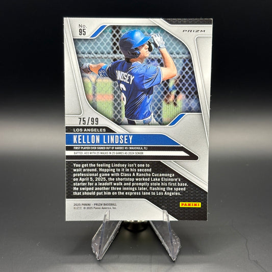 Kellon Lindsey (Red Power Prizm 75/99) - 2025 Panini Prizm #95