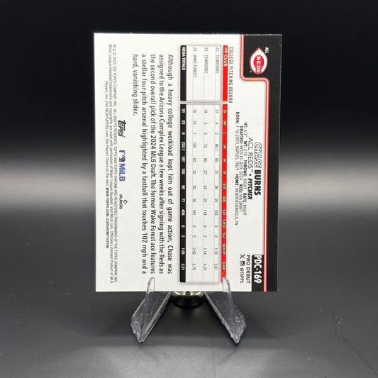 Chase Burns (Green Rainbow Foil 51/99) - 2025 Topps Pro Debut Chrome #PDC-169