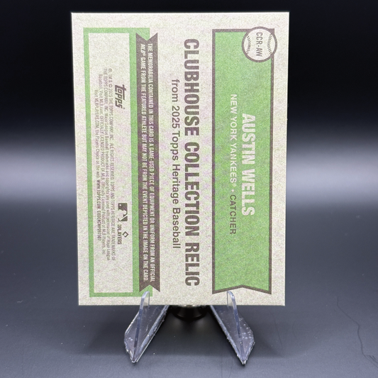 Austin Wells - 2025 Topps Heritage Clubhouse Collection Relic #CCR-AW