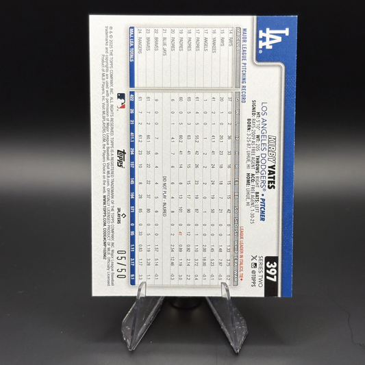 Kirby Yates (Canvas 5/50) - 2025 Topps Series 2 #397