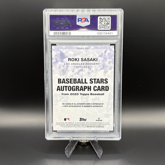 Roki Sasaki (Blue 7/150) - PSA 8 - 2025 Topps Baseball Stars Autograph #BSA2-RS