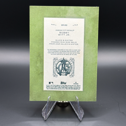 Bobby Witt Jr. - 2025 Topps Allen and Ginter Mini Framed Relic #MFR-BWI