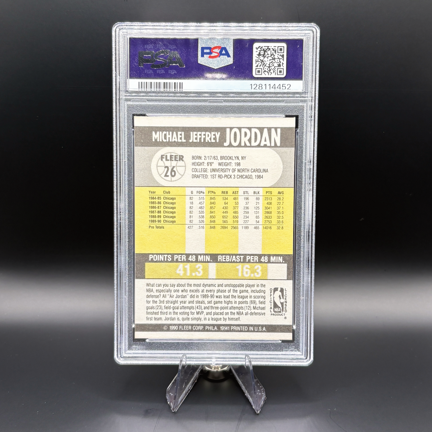 Michael Jordan - PSA 8 Near Mint-Mint - 1990 Fleer #26