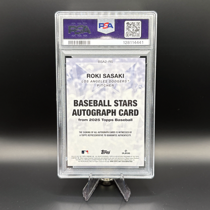Roki Sasaki (Blue 7/150) - PSA 8 - 2025 Topps Baseball Stars Autograph #BSA2-RS