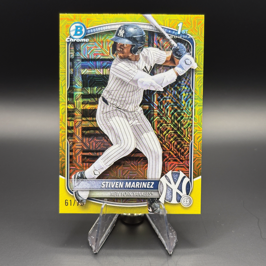 Stiven Marinez (Yellow Mega Refractor 61/75) - 2025 Bowman Chrome Prospects #BCP-189