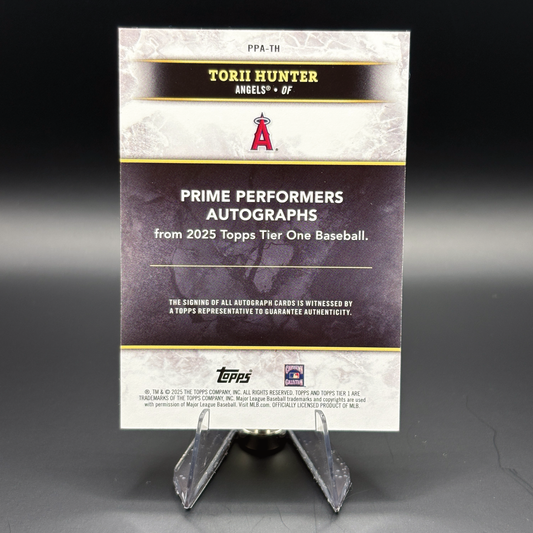 Torii Hunter (134/249) - 2025 Topps Tier One Prime Performers Autograph #PPA-TH