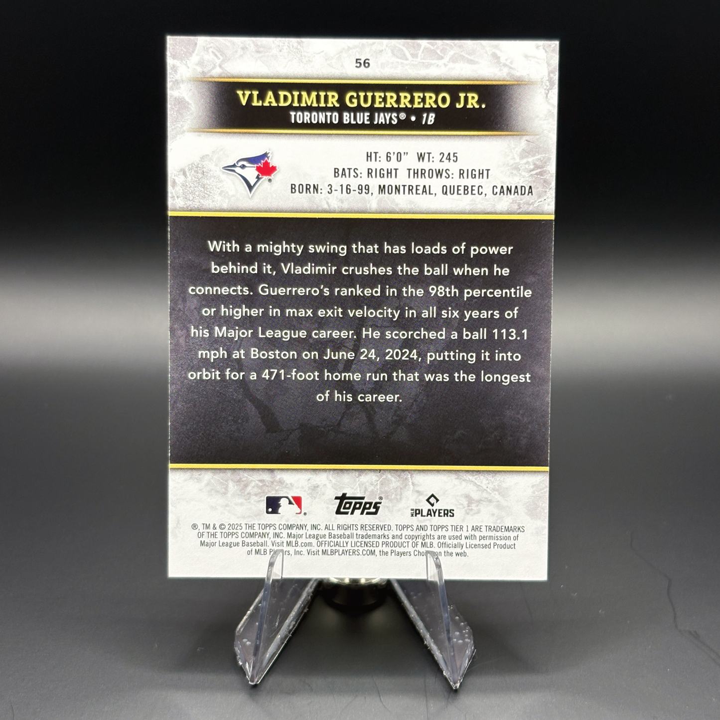 Vladimir Guerrero Jr. (Silver Foil 91/99) - 2025 Topps Tier One #56