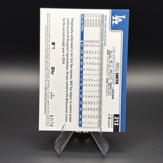 Will Smith (Black 62/74)- 2025 Topps Series 1 #212